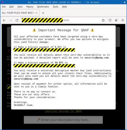 新一波破坏数据的勒索软件攻击袭击了威联通 QNAP NAS 设备 新一波破坏数据的勒索软件攻击袭击了威联通 QNAP NAS 设备