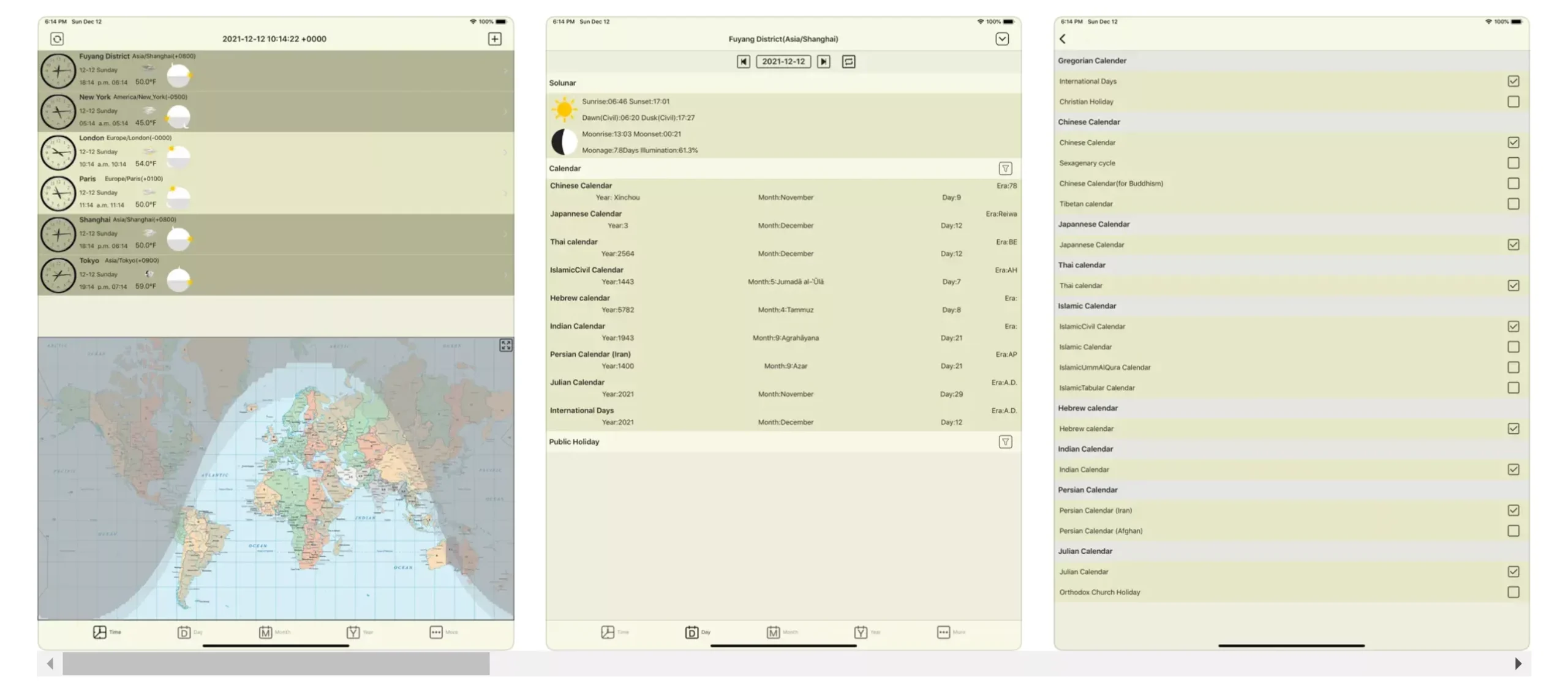 图片[2]-时钟历书：不同时区时间，世界历法，天文年鉴，全球节日和公共假期的APP 【限免】-零度会员