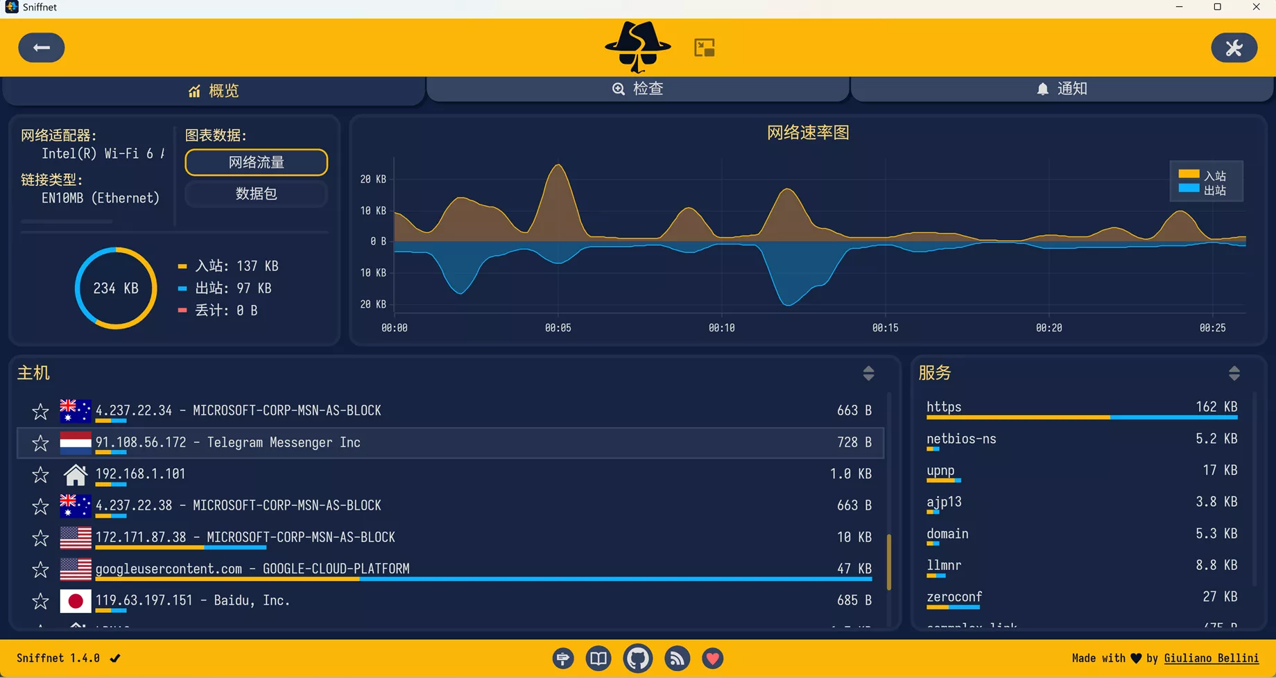 图片[1]-Sniffnet 网络流量监控神器！支持跨平台、直观、免费开源可靠！-零度会员