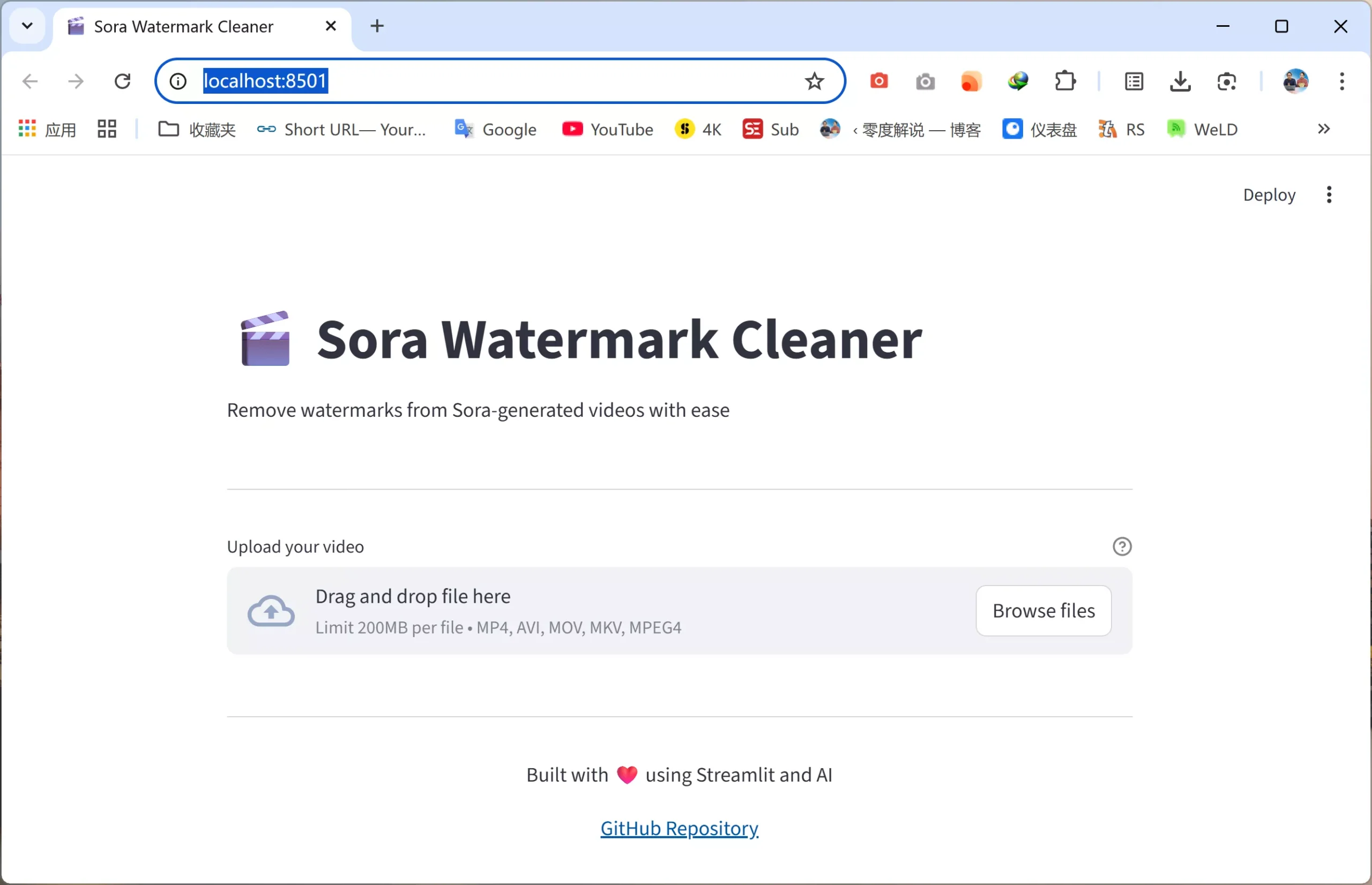 SoraWatermarkCleaner 界面预览