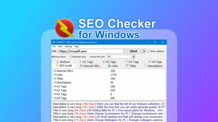【限免】Vovsoft SEO Checker 永久免费许可证 – 网站分析器和 SEO 审计工具-零度会员